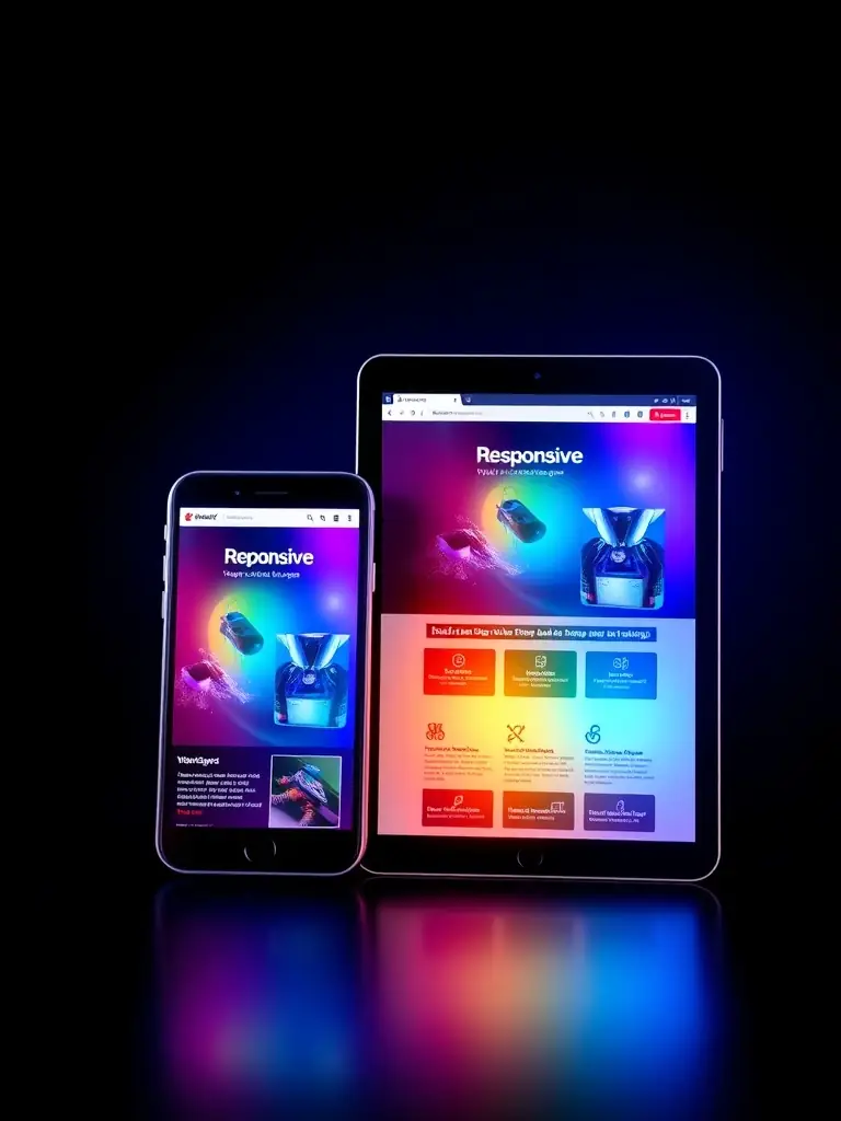 A responsive website displayed on various devices.